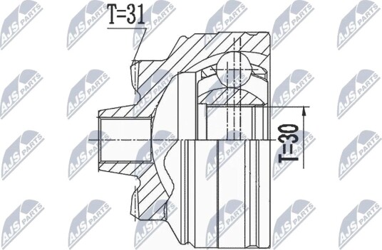 Nty Drivknute drivaksel NTY NPZ BM 024
