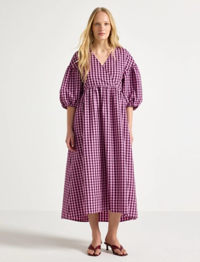 Lindex Midi Dress In Seersucker Multi/patterned L