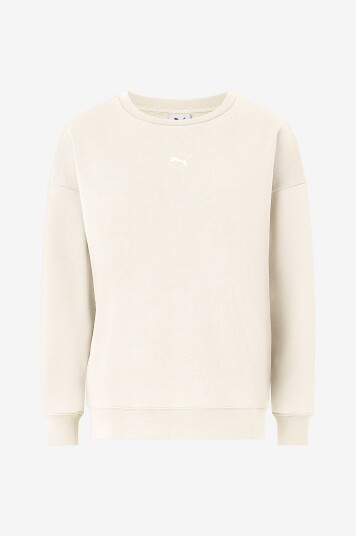 Puma Collegegenser Ess Oversized Crew FL Hvit Puma Collegegenser Ess Oversized Crew FL Hvit