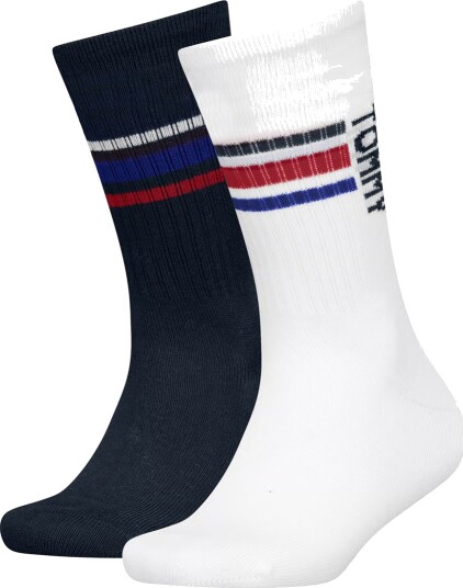 Tommy Hilfiger Sokker 2 pack Hvit/Navy Tommy Hilfiger 31/34 Sokker Blå Marineblå Rød 31 34