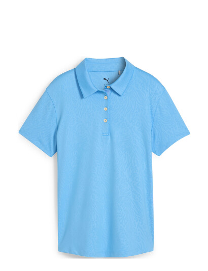 PUMA Golf W Mattr Animal Deboss Ss Polo - Blue - S PUMA Golf W Mattr Animal Deboss Ss Polo - Blue - S