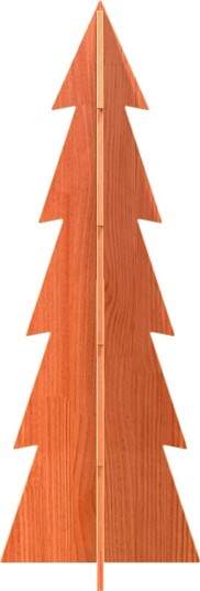 Vidaxl Juletre av tre til pynt voksbrun 112 cm heltre furu
