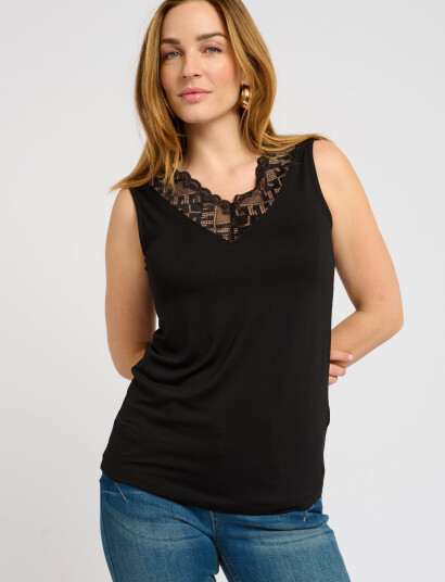 Cream Crtrulla Top - Black - M