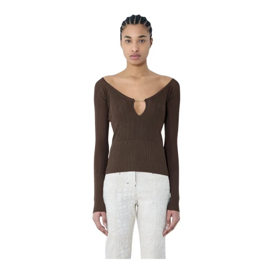 Jacquemus Dame Strikkevarer Brun M, Jacquemus Dame Strikkevarer Brun M,