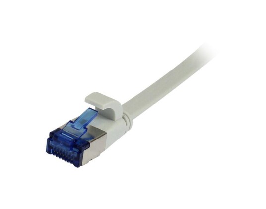 SYNERGY Patchkabel RJ45, CAT6A 500Mhz, 0,5m, grau, U/FTP, flach, TPE(Superflex), AWG32, Synergy 21