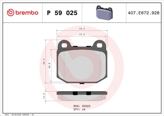 Bremseklosser BREMBO P 59 025