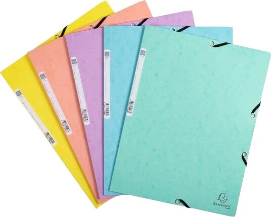 Exacompta 55560E Konvensjonell Filmappe A4 Trykkbrett Assorterte Farger Blå Koral Grønn Mauve Gult 250 Ark 400 G/M²