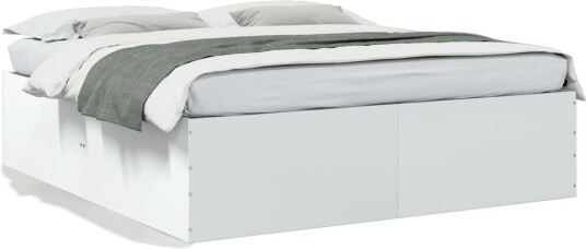Sengeramme hvit 200x200 cm konstruert tre 8721102615337