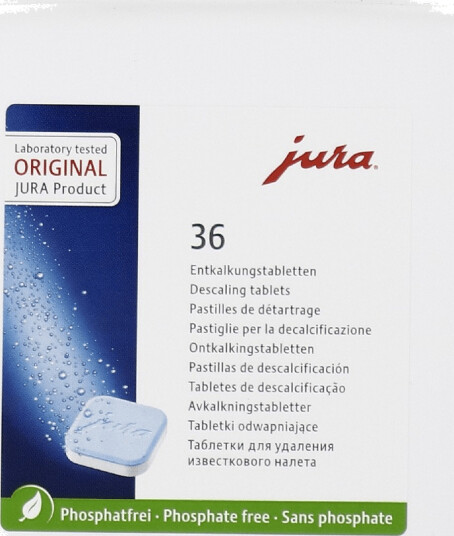 Jura 70751 Avkalkingstabletter til espressomaskiner og kaffemaskiner 36 stk. Jura 70751 Avkalkingstabletter til espressomaskiner og kaffemaskiner 36 stk.