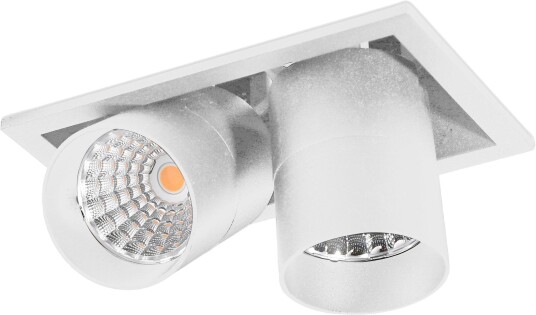 Nordesign Aria mini flex K2 downlight justerbar 2x5W 30000K RA90 Dimbar - Hvit