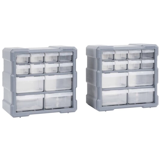 Sortimentskap med 12 skuffer 2 stk 26,5x16x26 cm Sortimentskap med 12 skuffer 2 stk 26,5x16x26 cm