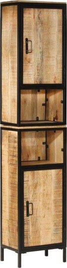Baderomsskap 40x27x180 cm jern og heltre mango