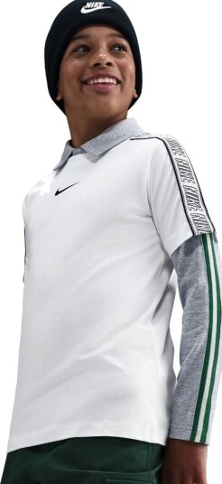 Nike T skjorte Club + Poly 2 Hvit Barn størrelse XL: 158 170 cm