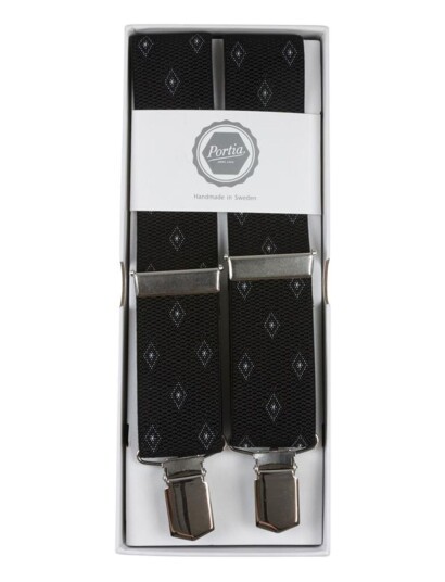 Portia 1924 Pattern Suspenders - Black - ONE SIZE