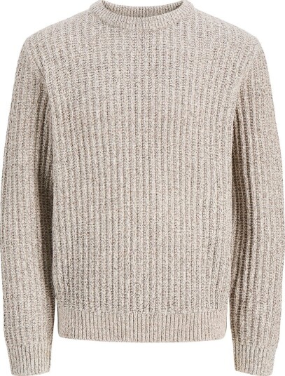 Jack & Jones Genser Strikk JjjAxon Sea Salt/vridd mulch Jack & Jones 14 år (164) Genser Beige