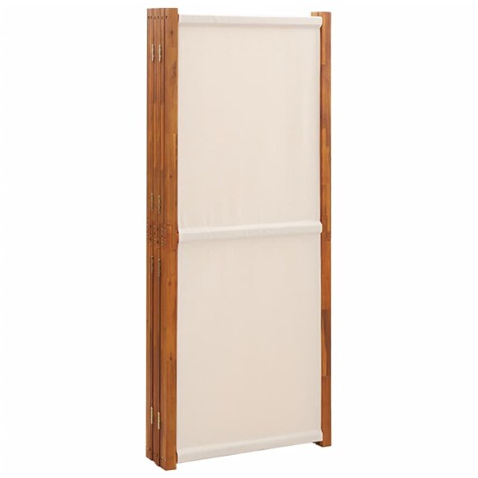 vidaXL Romdeler 6 paneler kremhvit 420x180 cm