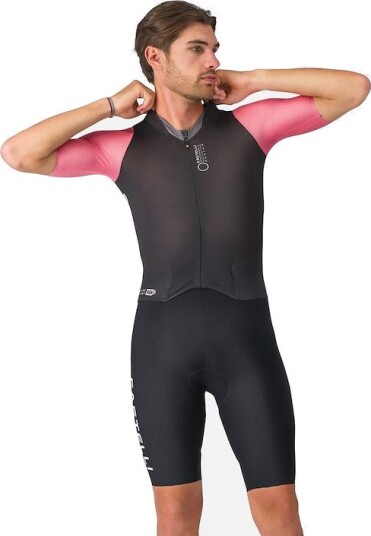 Castelli Saturday Morning Skinsuit black/rosa giro/smoky gray herre