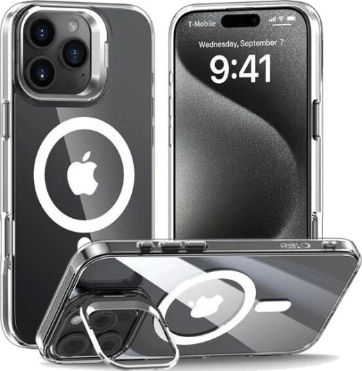 Tech Protect MagStand MagSafe Case for iPhone 16 Pro Transparent