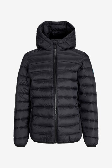 Jack & Jones Junior Pufferjakke jjeBradley Light Puffer Hood Jnr Svart