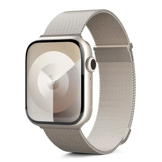 Apple Watch (38/40/SE/41mm) Epico Milanese+ (Plus) Rustfri Stål Rem - Starlight Apple Watch (38/40/SE/41mm) Epico Milanese+ (Plus) Rustfri Stål Rem - Starlight