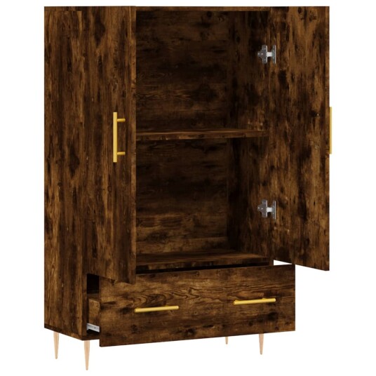 vidaXL Highboard røkt eik 69,5x31x115 cm konstruert tre