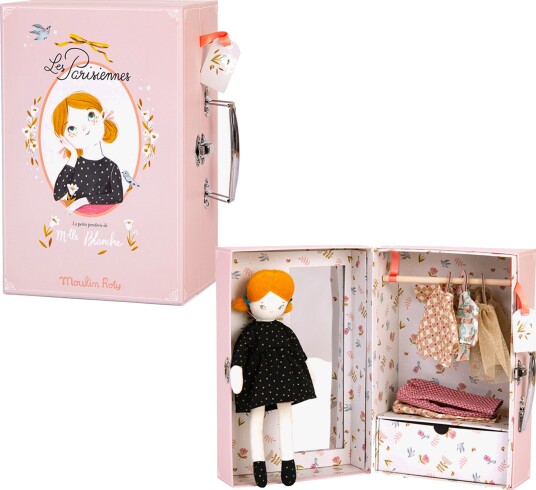Moulin Roty Garderobekoffert med Dukke Moulin Roty Garderobekoffert med Dukke