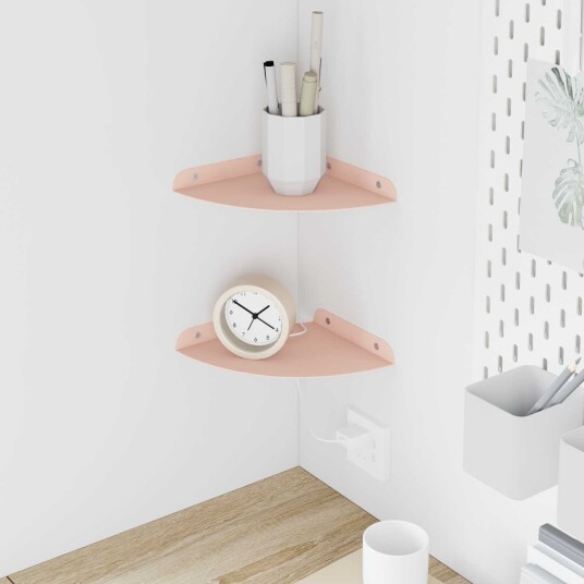 vidaXL Flytende hylle med hylle med lagring 2 pcs Rosa 18 x 18 x 2 cm