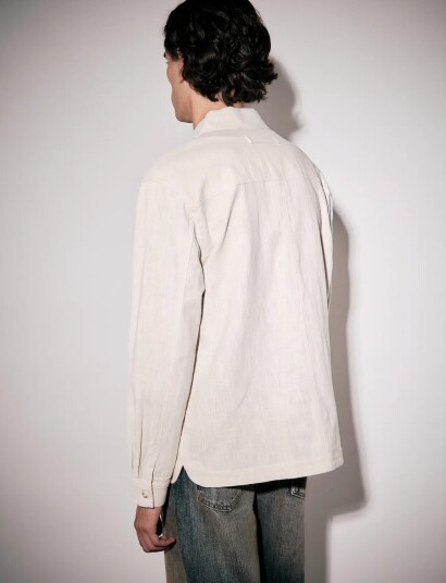 Brixtol Textiles Frank Linen Dark Navy Cream S