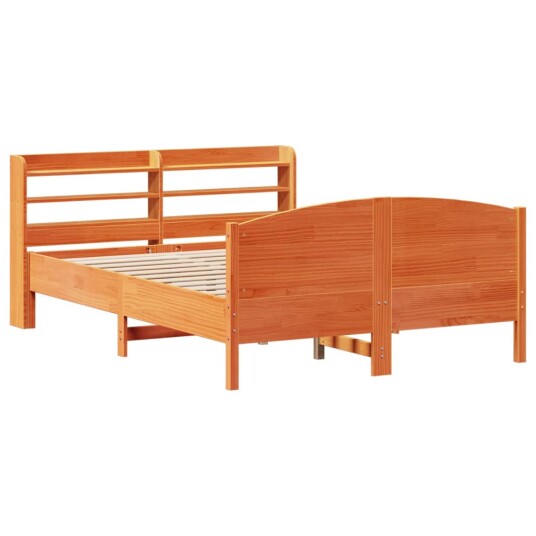 Sengeramme uten madrass voksbrun 140x190 cm heltre furu 3306974