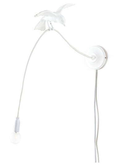 Seletti Sparrow Cruising Vegglampe, Hvit