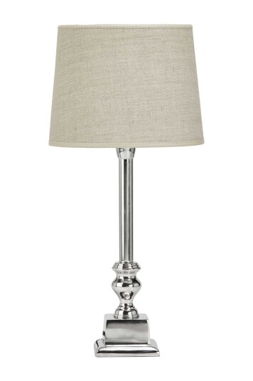 PR Home Linné bordlampe Krom/hvit skjerm 49 cm Grå