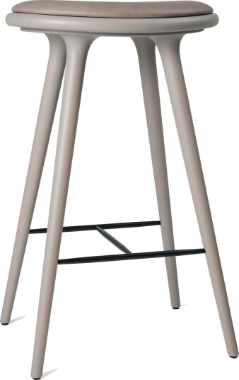 Mater Høy Barkrakk Grå Bøk/Brent Grå Skinn 74 cm Mater Høy Barkrakk Grå Bøk/Brent Grå Skinn 74 cm