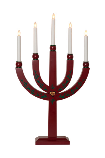 Star Trading Elias 61 cm Rød Adventsstake med Innebygd Strømbryter