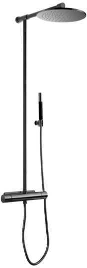 Tapwell TVM300 Takdusj med trykk- og termostatstyrt dusjbatteri-Brushed Black Chrome