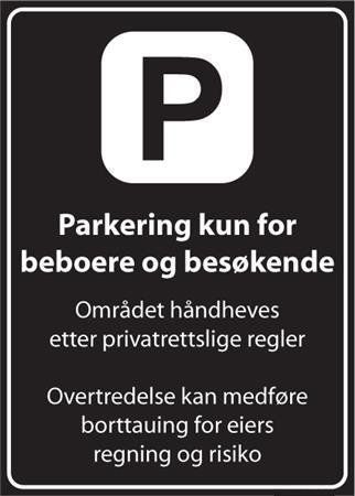 Skilt   Privatrettslig   Parkering Kun For Beboere Høyt