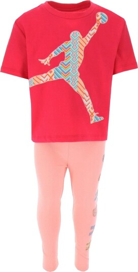 Jordan T skjorte/Leggings   Jenter Bff   Bleket Coral   Jordan   2 3 år 92 98   T skjorte   Rosa