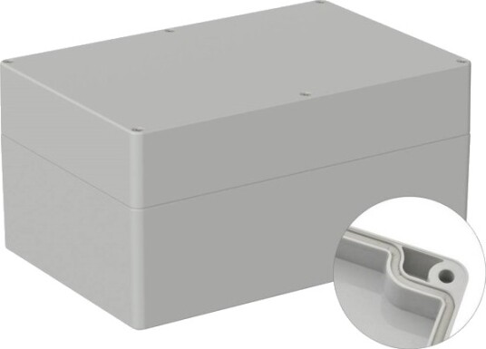 Tru Components Utendørskabinett 240,3 × 160,3 × 120 mm Polykarbonat Gråhvit RAL 7035