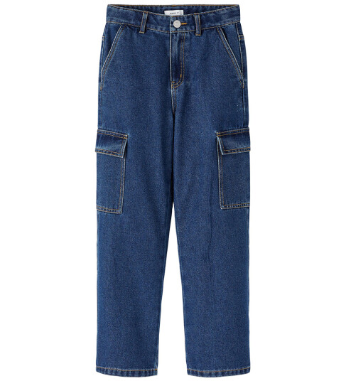 name it Nkfrose Hw Wide Cargo Jeans 6190-Bs Noos Blue 122