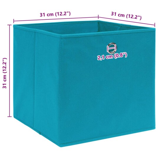 vidaXL Oppbevaringsbokser 4 stk babyblå 32x32x32 cm stoff vidaXL Oppbevaringsbokser 4 stk babyblå 32x32x32 cm stoff