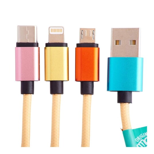 Squishmallows Ladekabel 1,2m Leo 3in1 Usb c/micro/lightning