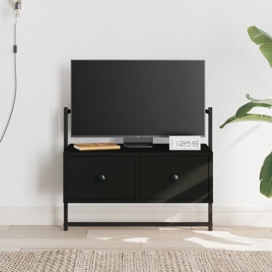 vidaXL TV-benk veggmontert svart 60,5x30x51 cm konstruert tre