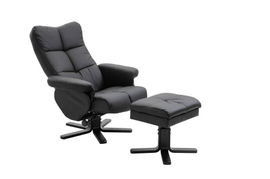 Venture Design Sven hvilestol med fotskammel, svart Svart Svart