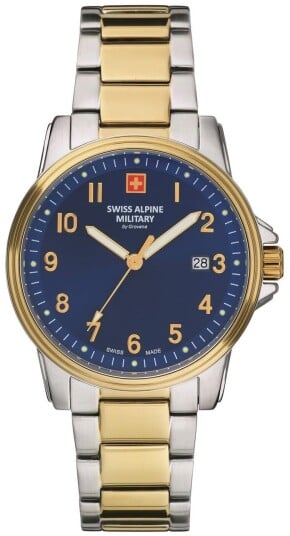 Swiss Alpine Military Herreklokke 7011.1145 Classic Blå/Gulltonet Swiss Alpine Military Herreklokke 7011.1145 Classic Blå/Gulltonet