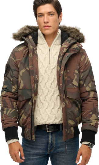 Superdry Everest Hooded Puffer Bomber - Multi/patterned - M