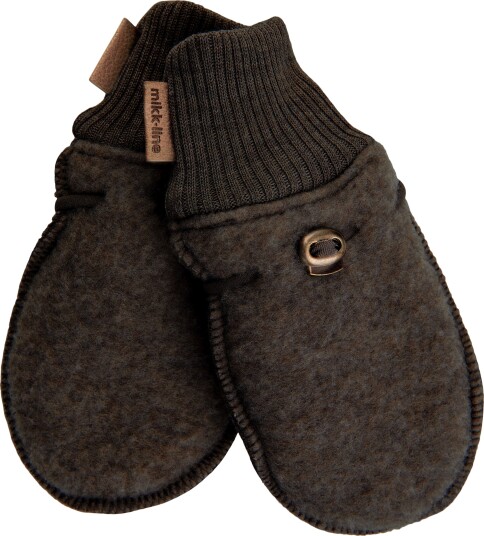 Mikk Line Dark Brown Melange ullvotter 86 92
