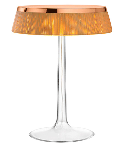 Flos Bon Jour Bordlampe Kobber Kropp og Stoff Skjerm Flos Bon Jour Bordlampe Kobber Kropp og Stoff Skjerm
