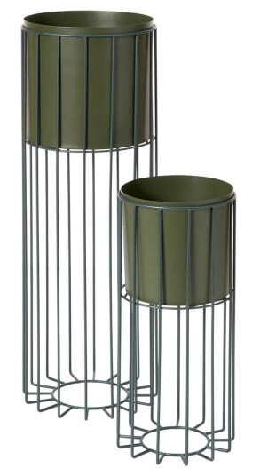 Broste Copenhagen Fenja krukke med stativ 2 deler Green
