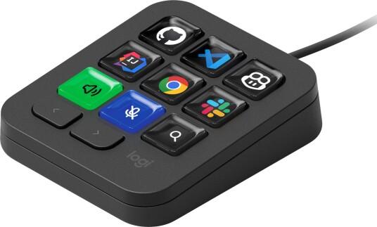 Logitech MX Keypad programmerbart makrotastatur Grafitt med 9 LCD-taster