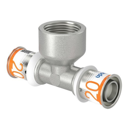Uponor S-Press tee redusert m/sokkel 20-Rp3/4"FT-20