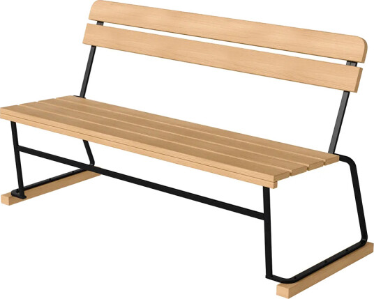 Grythyttan Stålmöbler Sofa 3 Oljet eik / Svart